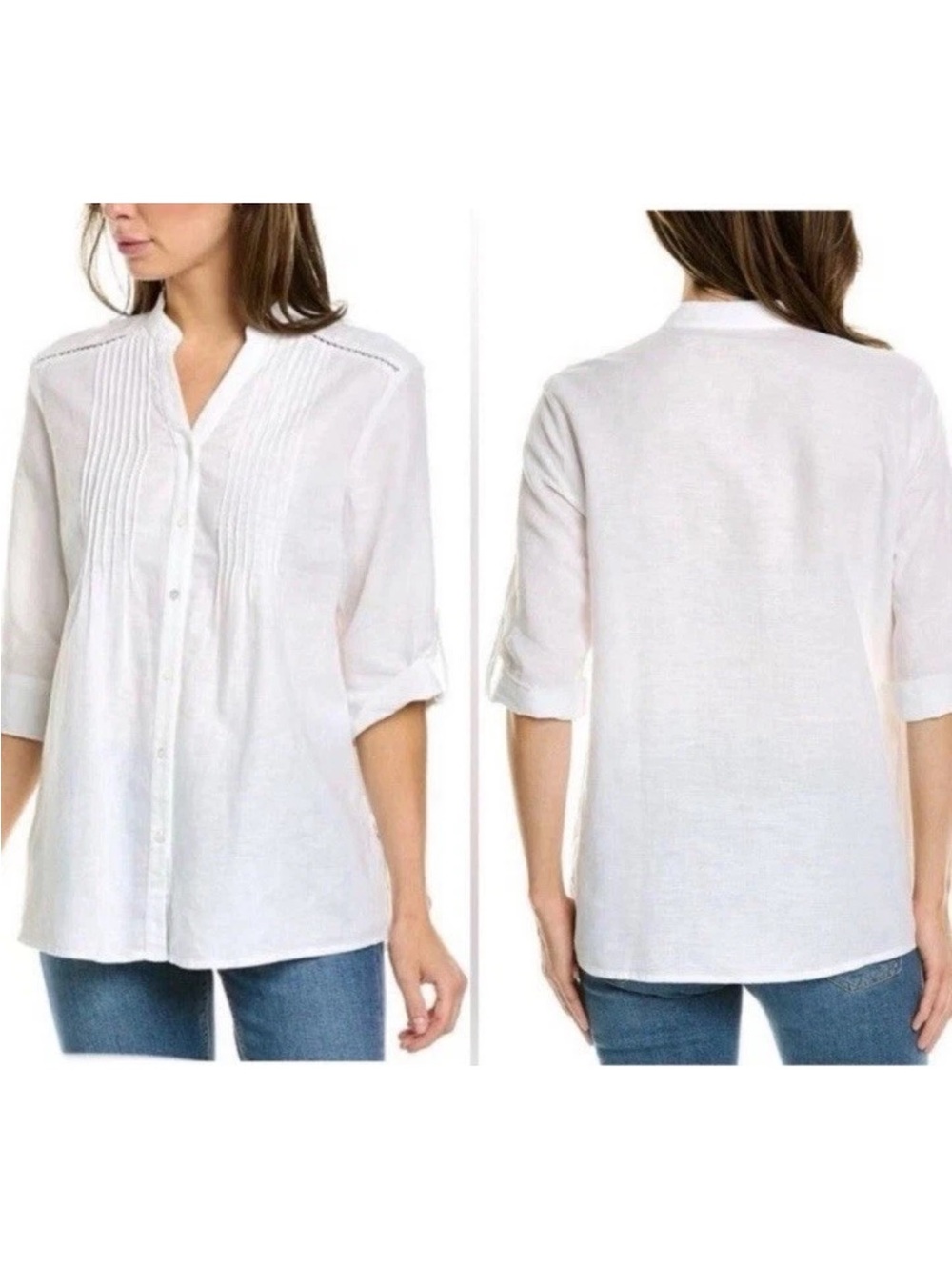 J. McLaughlin white Riviera linen XS